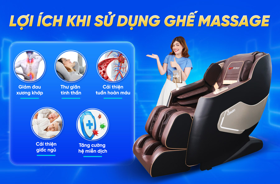 Ghế massage mang đến nhiều lợi ích tốt cho sức khỏe