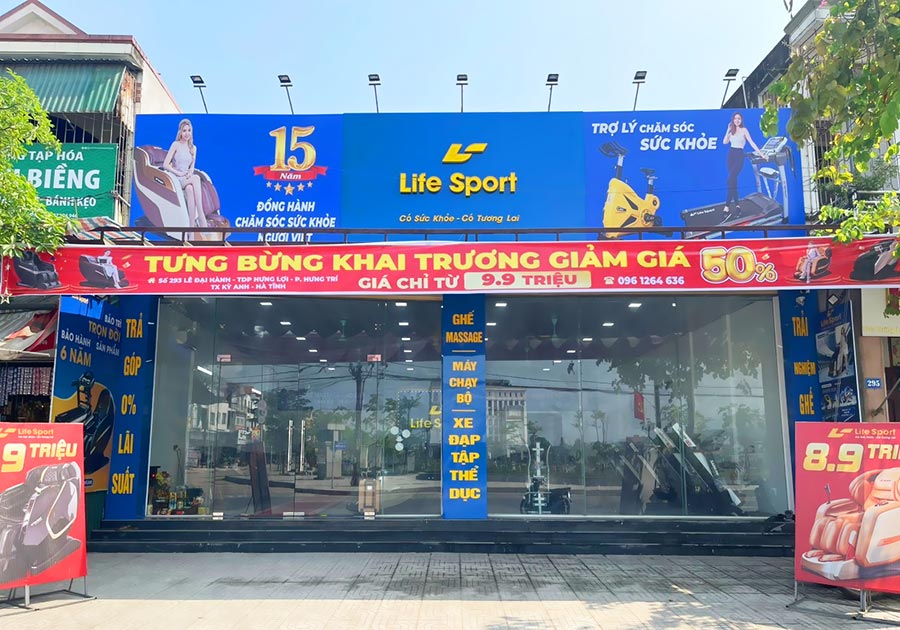 Lifesport Hà Tĩnh: Cửa hàng ghế massage, máy chạy bộ, xe đạp tập